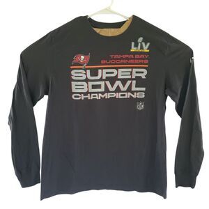 Tampa Bay Buccaneers Shirt Youth LG Gray Long Sleeve Super Bowl Champs EUC